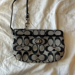 Coach Black and Cream Wristlet